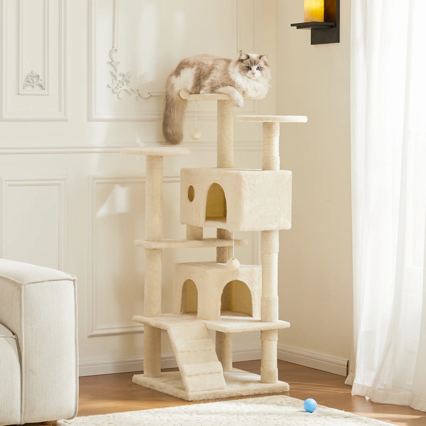 Cat Tower – Multi-Level Indoor Play Tree with Scratching Posts & Plush Kitty Condo