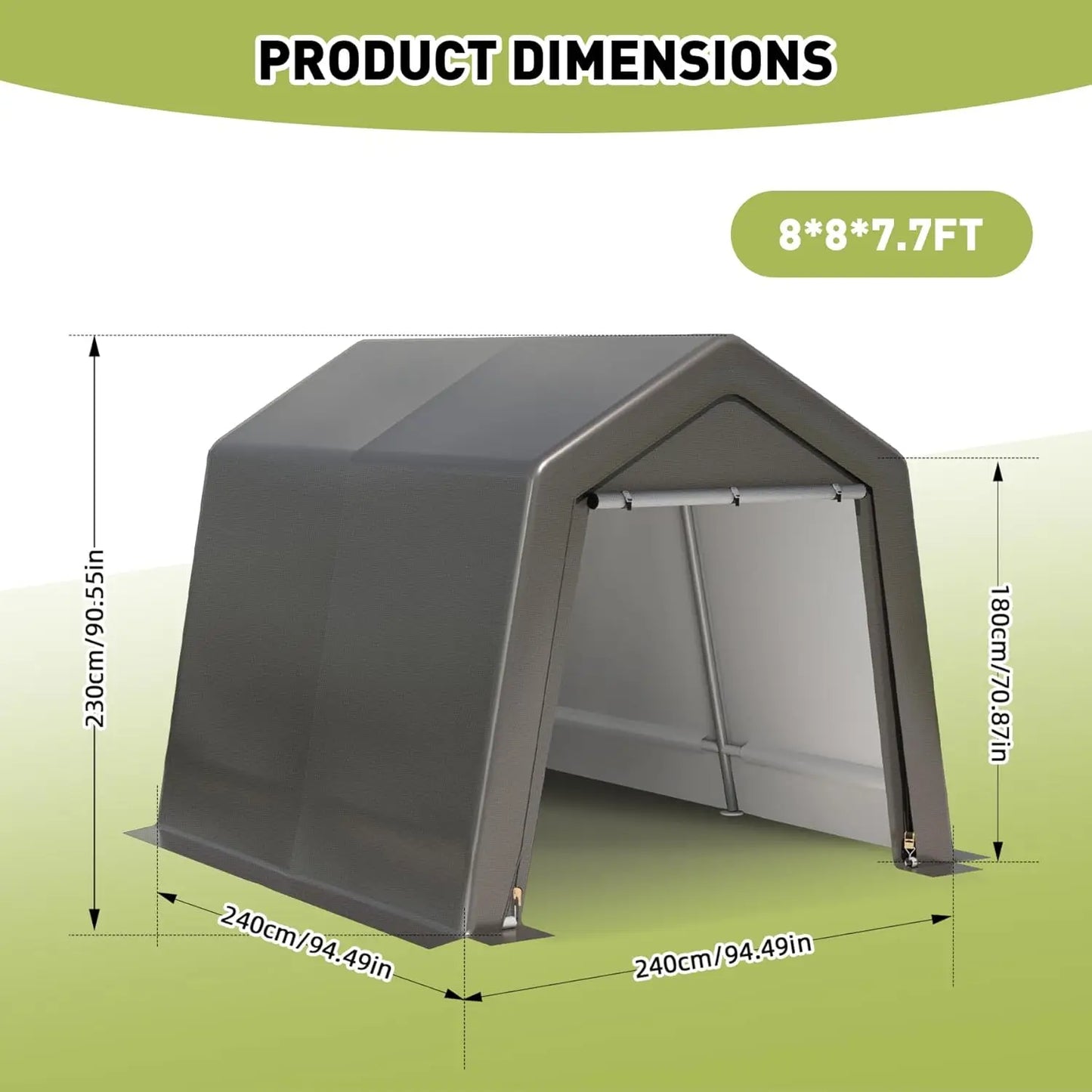 Heavy-Duty Carport – Portable Garage & Canopy with Doors and Windows