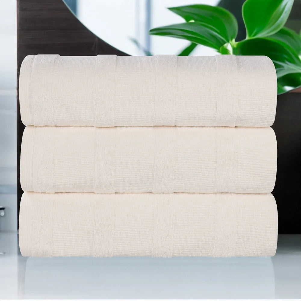 3-Piece Cotton Bath Towel Set – Soft, Absorbent, Quick-Dry Towels