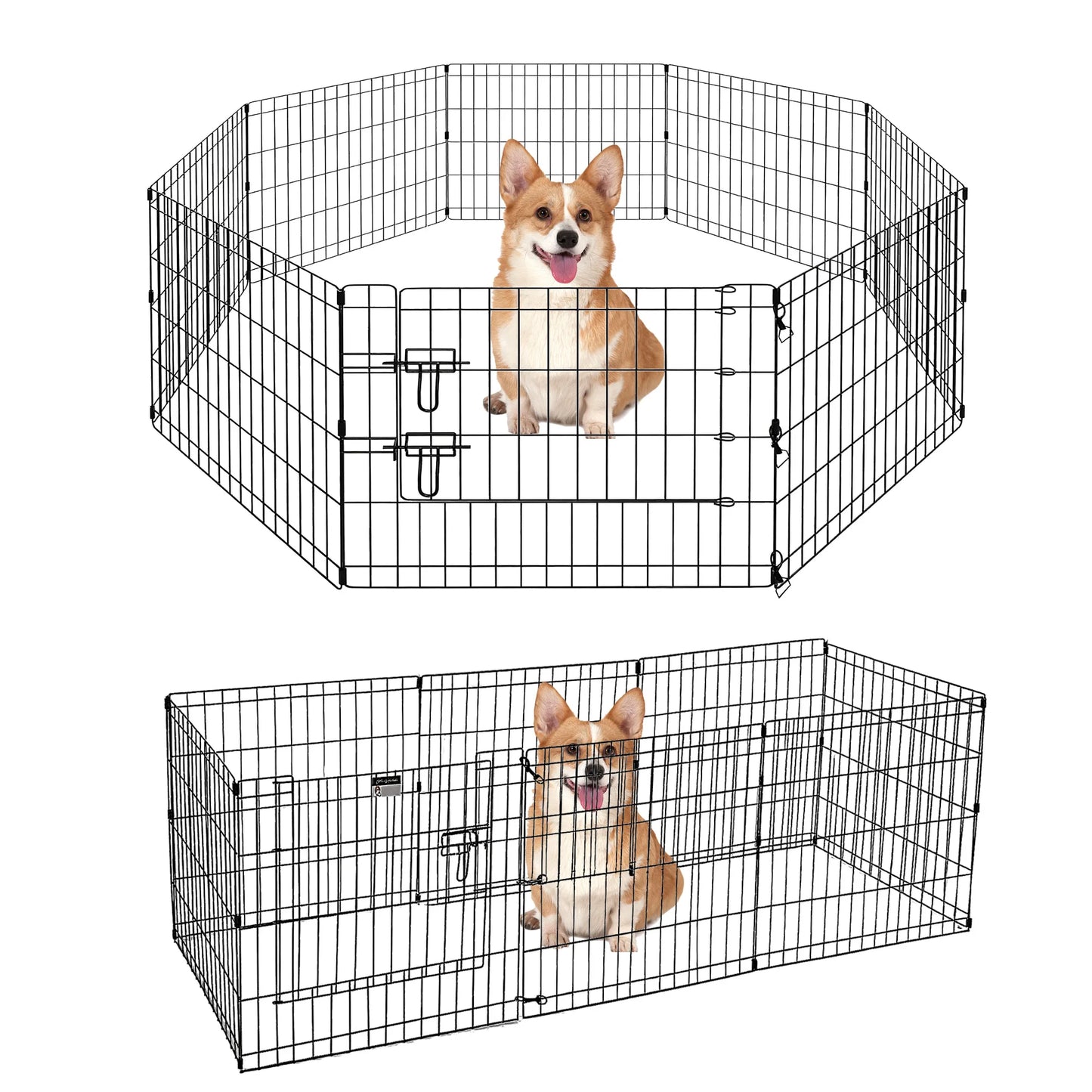 Foldable Metal Dog Playpen – Pet Fence for Dogs, Puppies, and Cats
