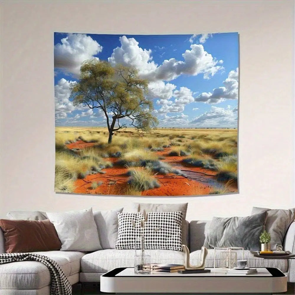 Nature Wall Hanging Tree Tapestry Savannah Landscape