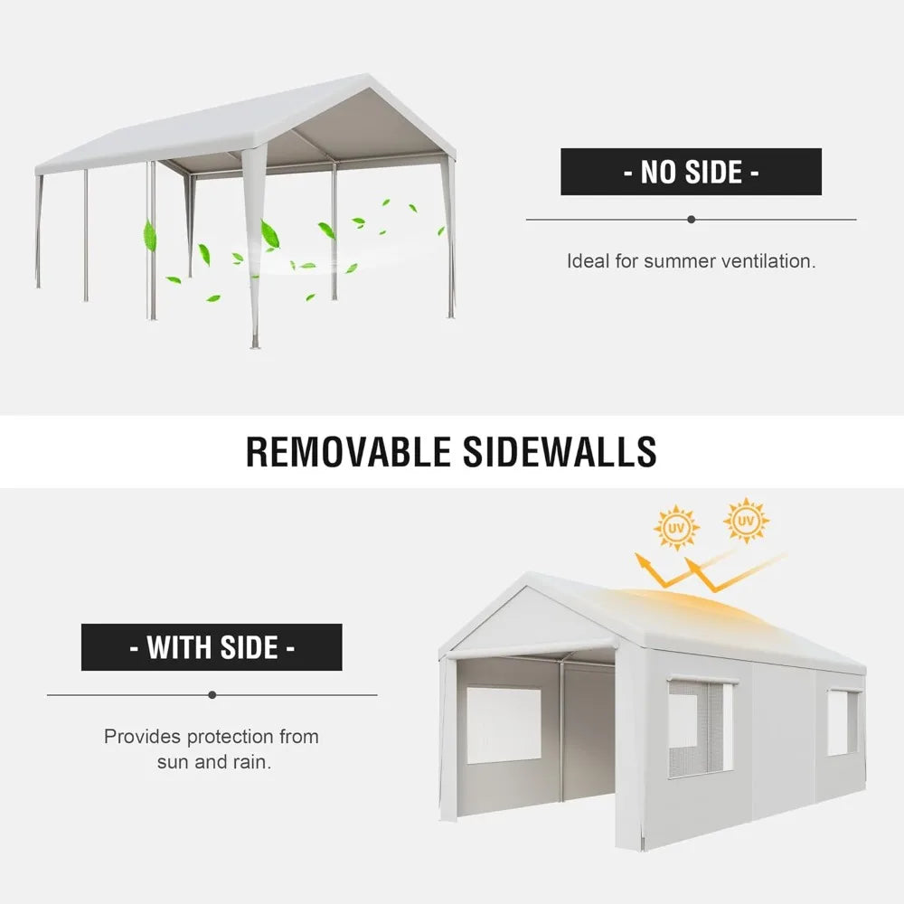 Heavy Duty Carport, Canopy, Portable Garage, Doors, Windows