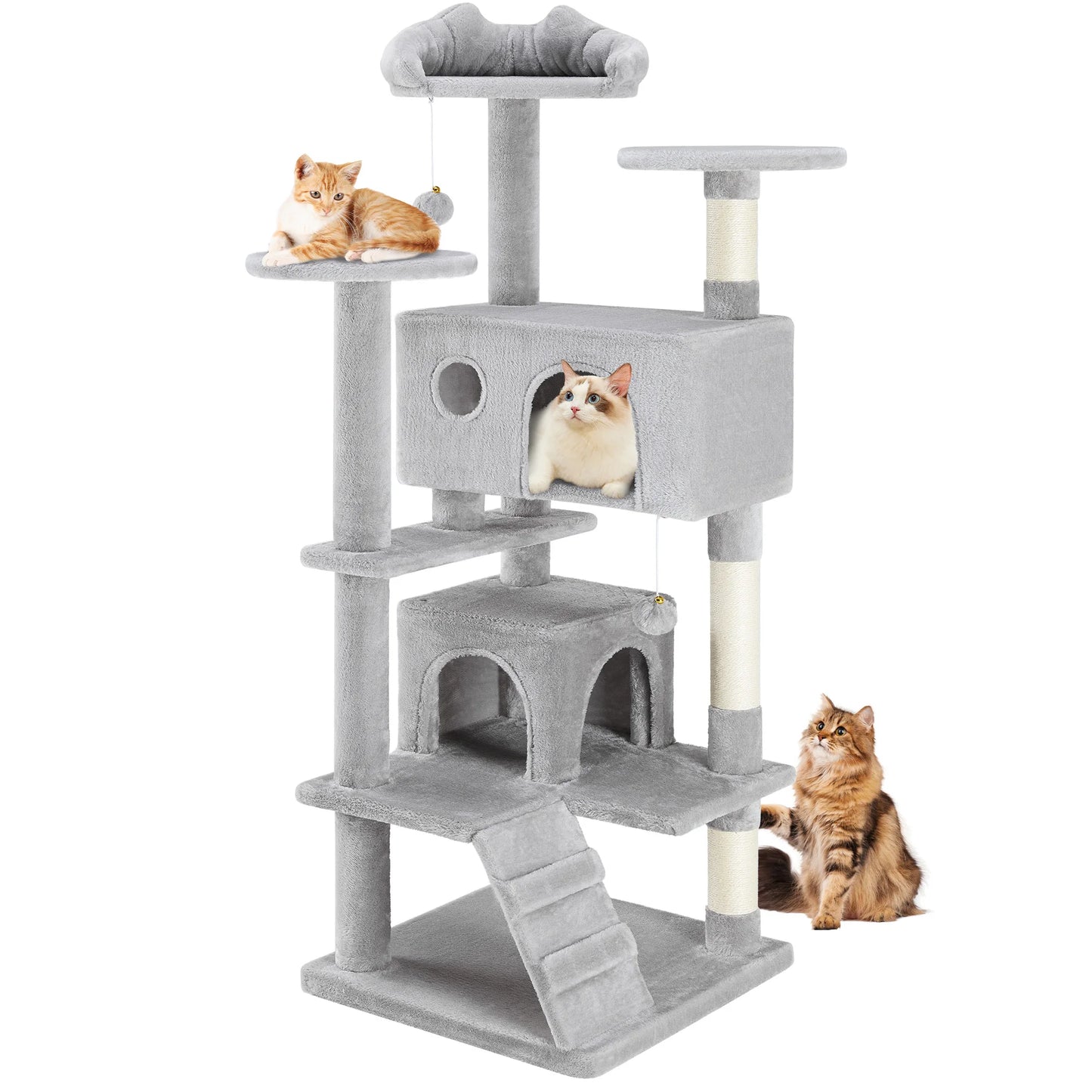 Cat Tower – Multi-Level Indoor Play Tree with Scratching Posts & Plush Kitty Condo