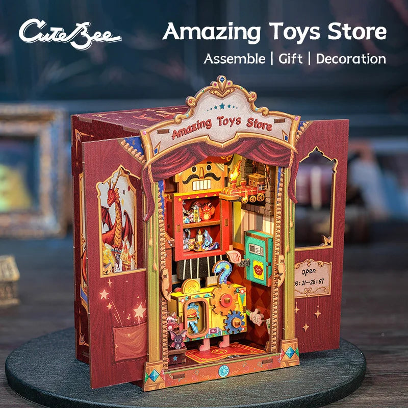 Wooden 3D Puzzle DIY Book Nook Kit Miniature Dollhouse