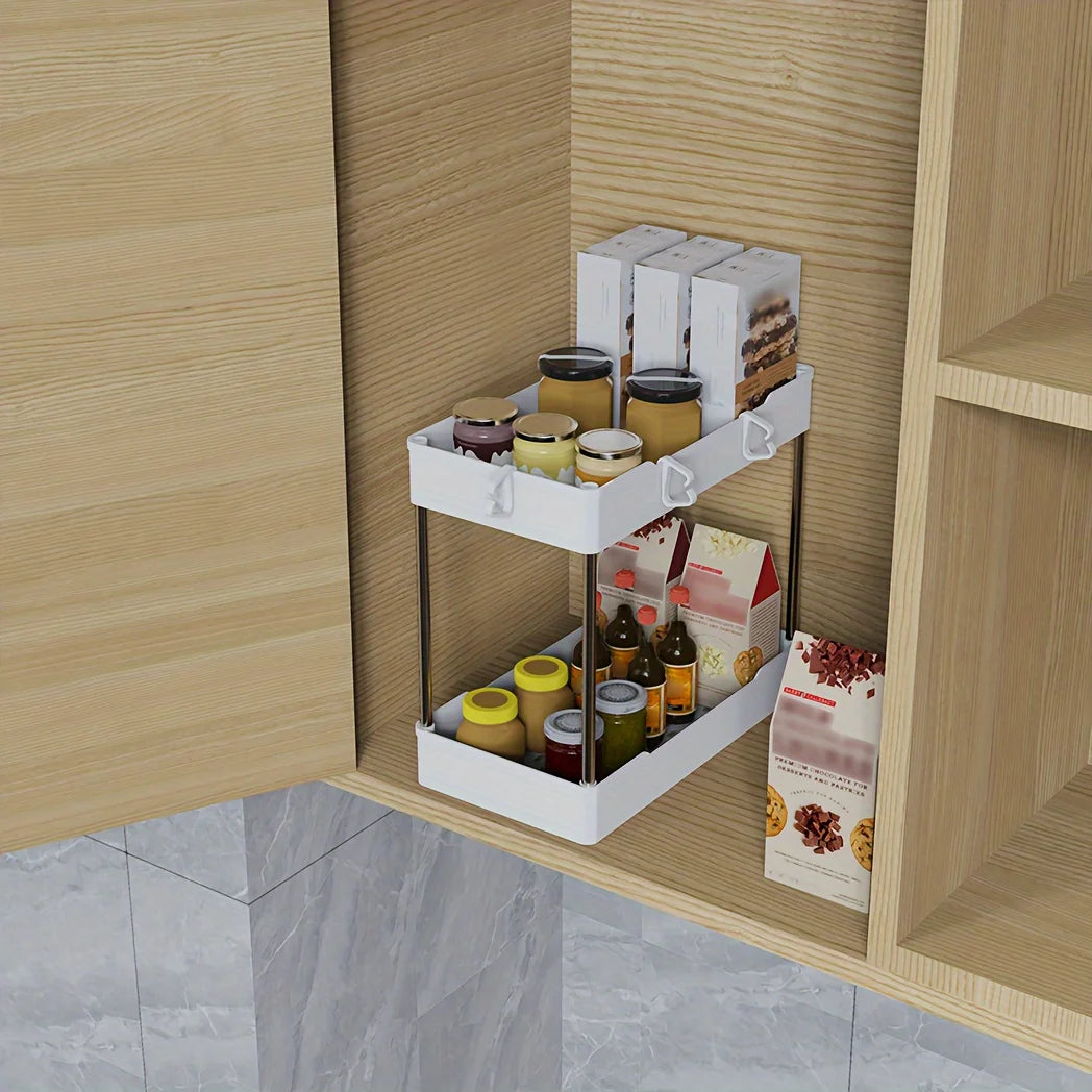 Under Sink Organizer Countertop Storage Racks for Bathroom, Kitchen