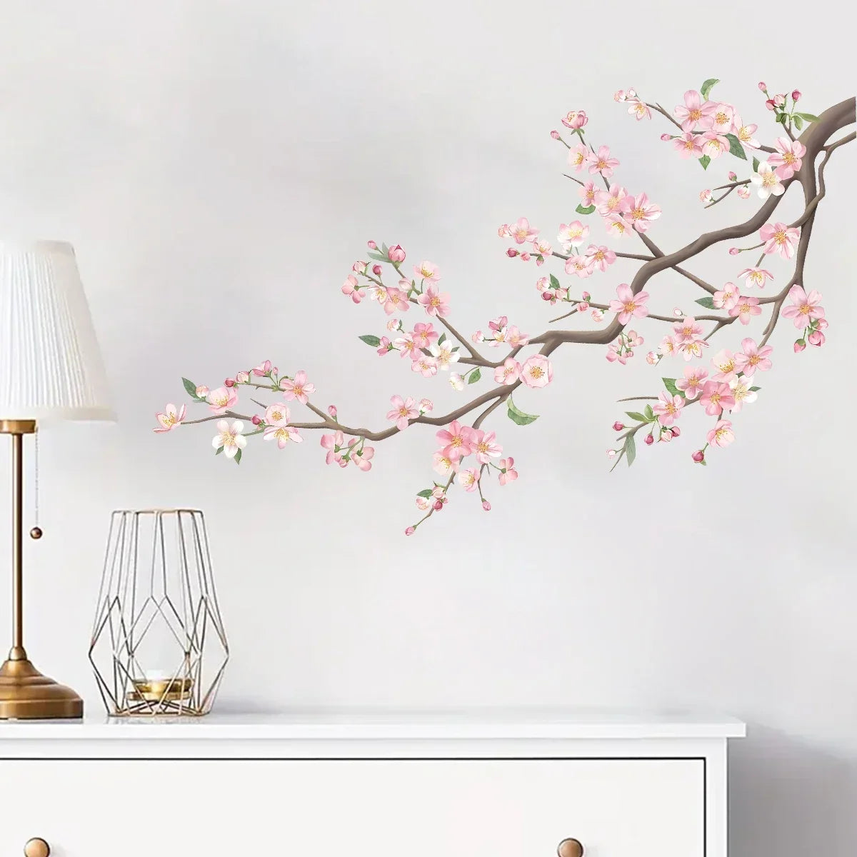 Bird & Peach Blossom Elegant Floral Window & Wall Décor Sticker
