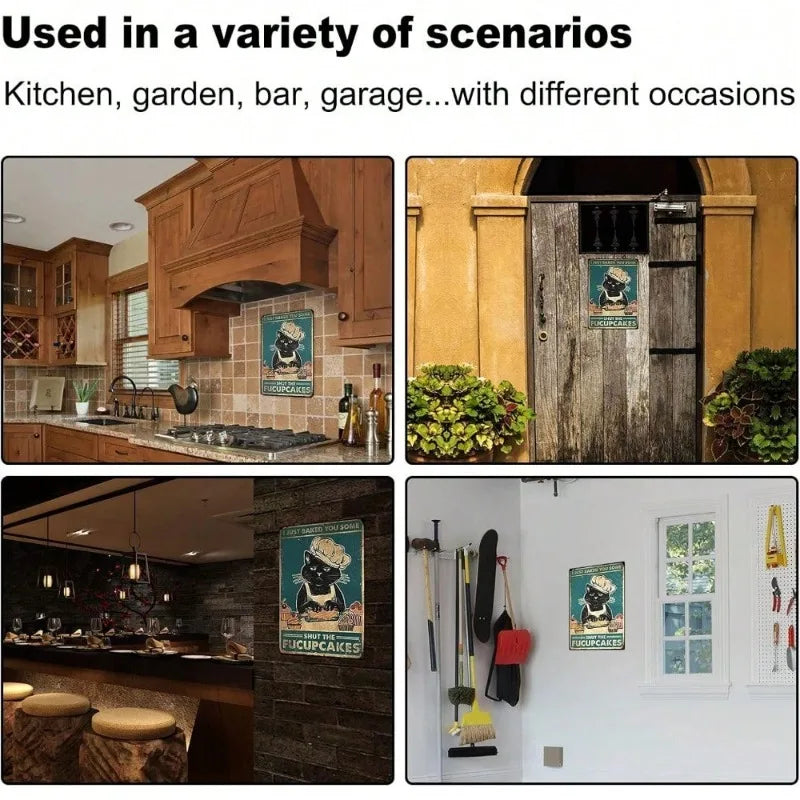 Hilarious Cat Metal Sign – “This Property Protected By Fat Cat”