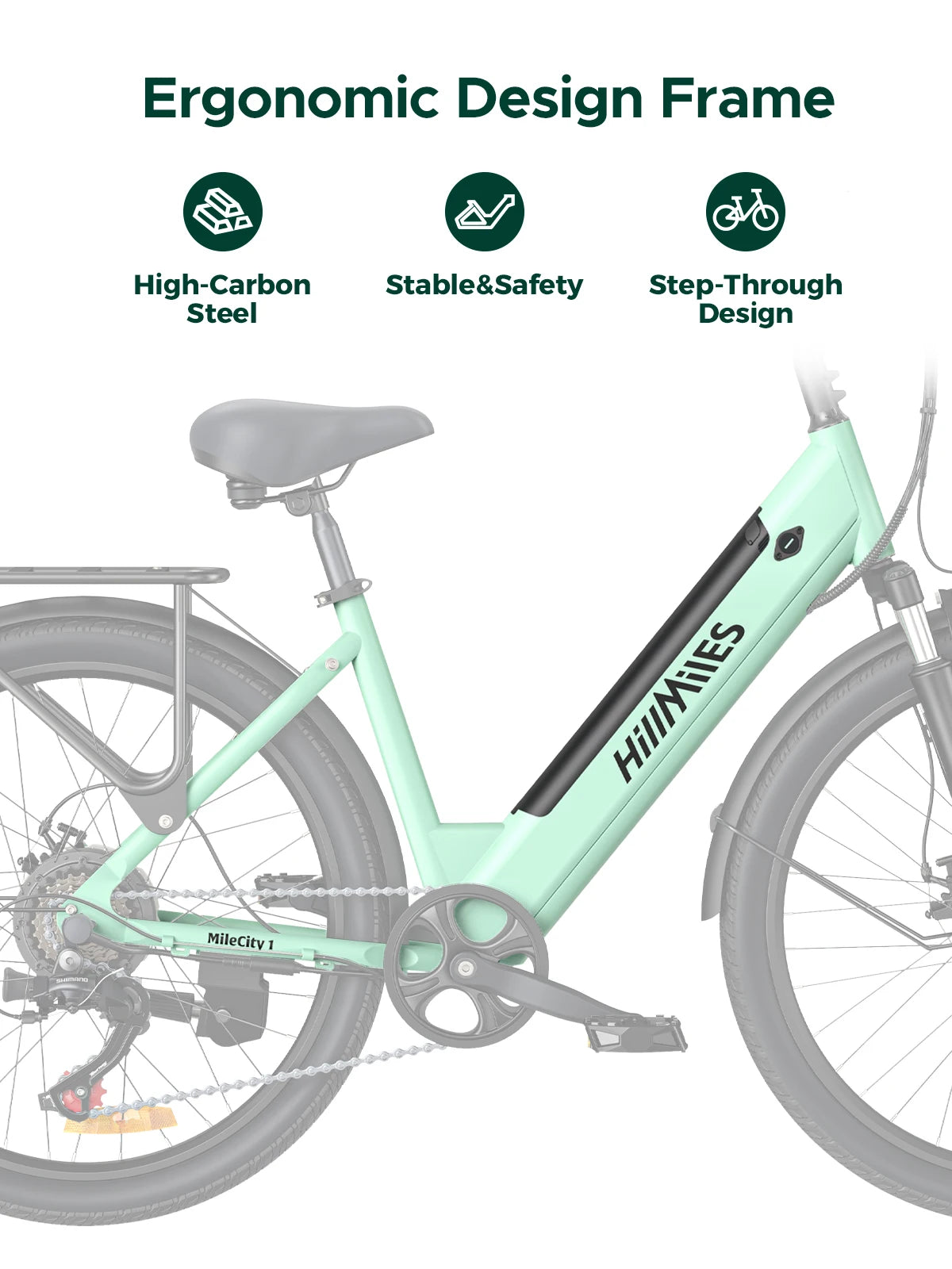 Mile City 26" E-Bike – 120km Range Urban Commuter with 250W Motor & 36V 13Ah Battery