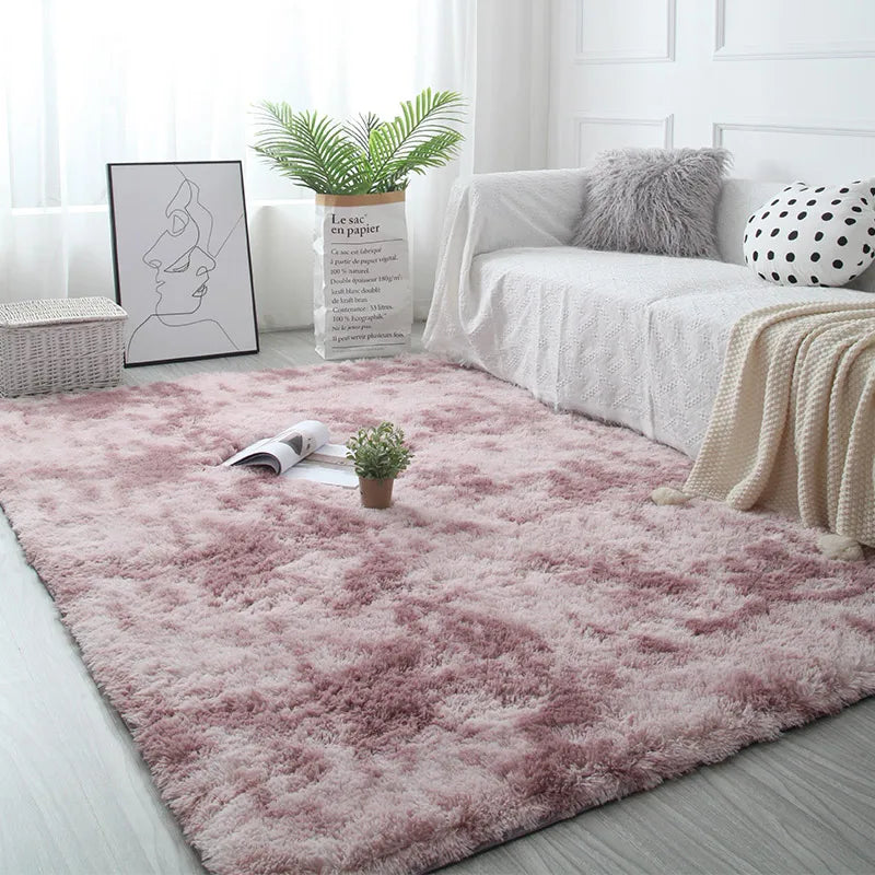 White Fluffy Furry Rug – Modern Soft Carpet for Living Room & Bedroom