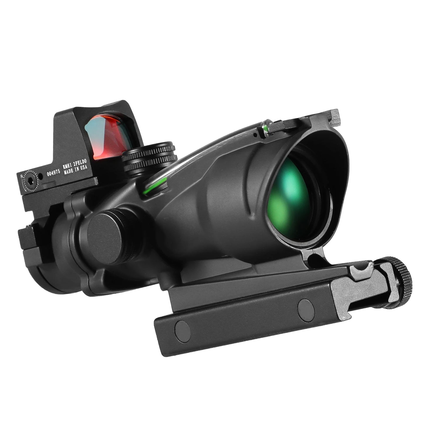 Adjustable 4x32 Tactical Scope with Red Dot – 1x–4x Optic for 20mm Rails