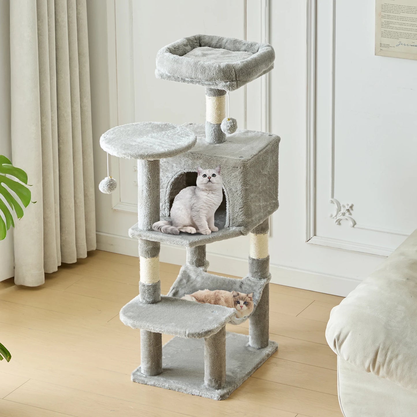 Tall Multi-Cat Tree Tower – Indoor Cat Furniture with Scratching Posts