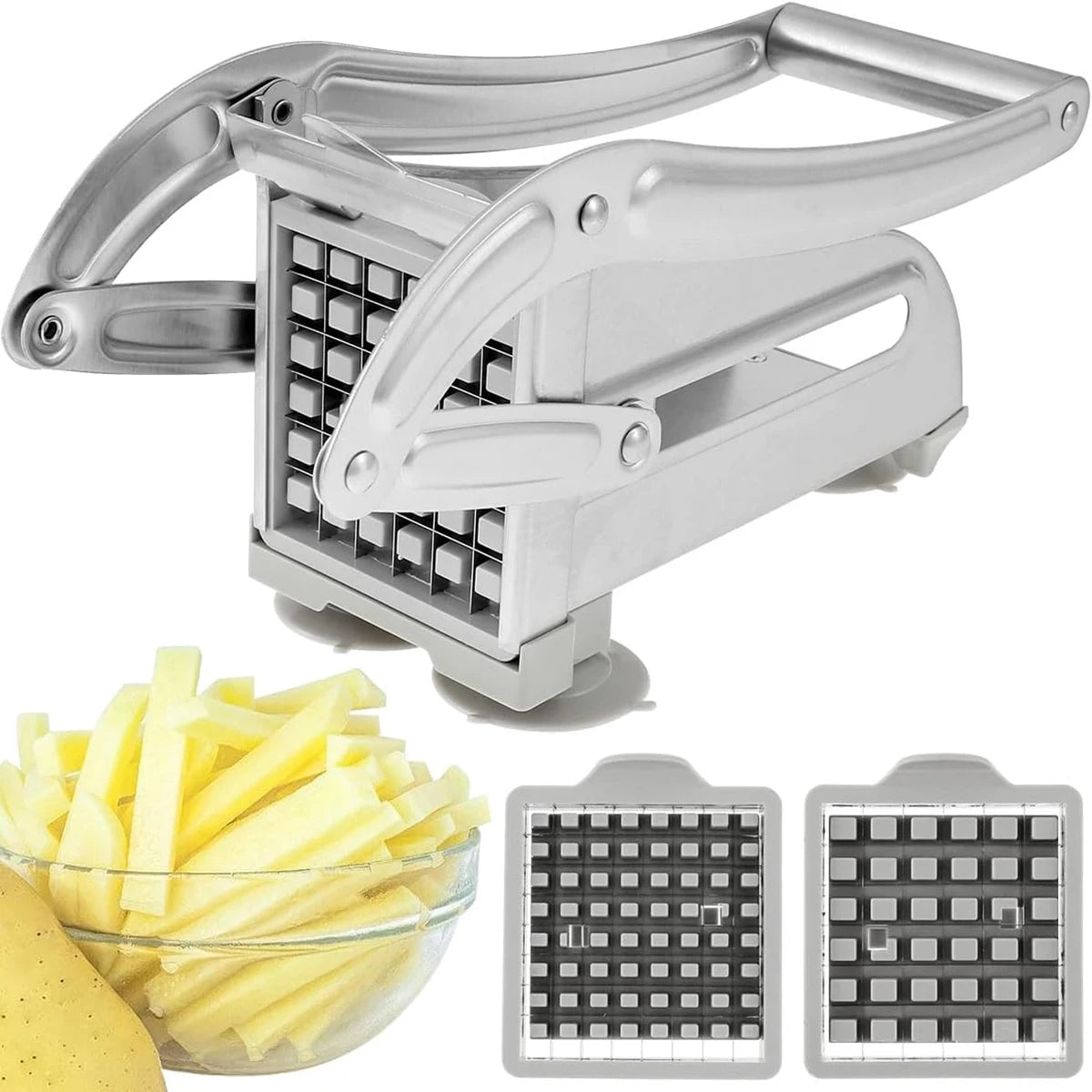 Manual French Fries Cutter Stainless Steel Quick-Cut Potato Slicer