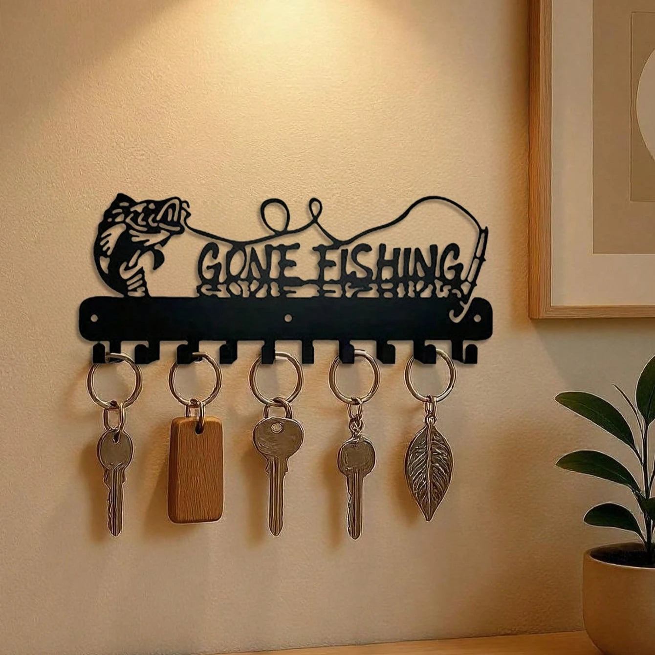 Modern Black Metal Wall Hook, Decorative Hanger Wall Sculpture