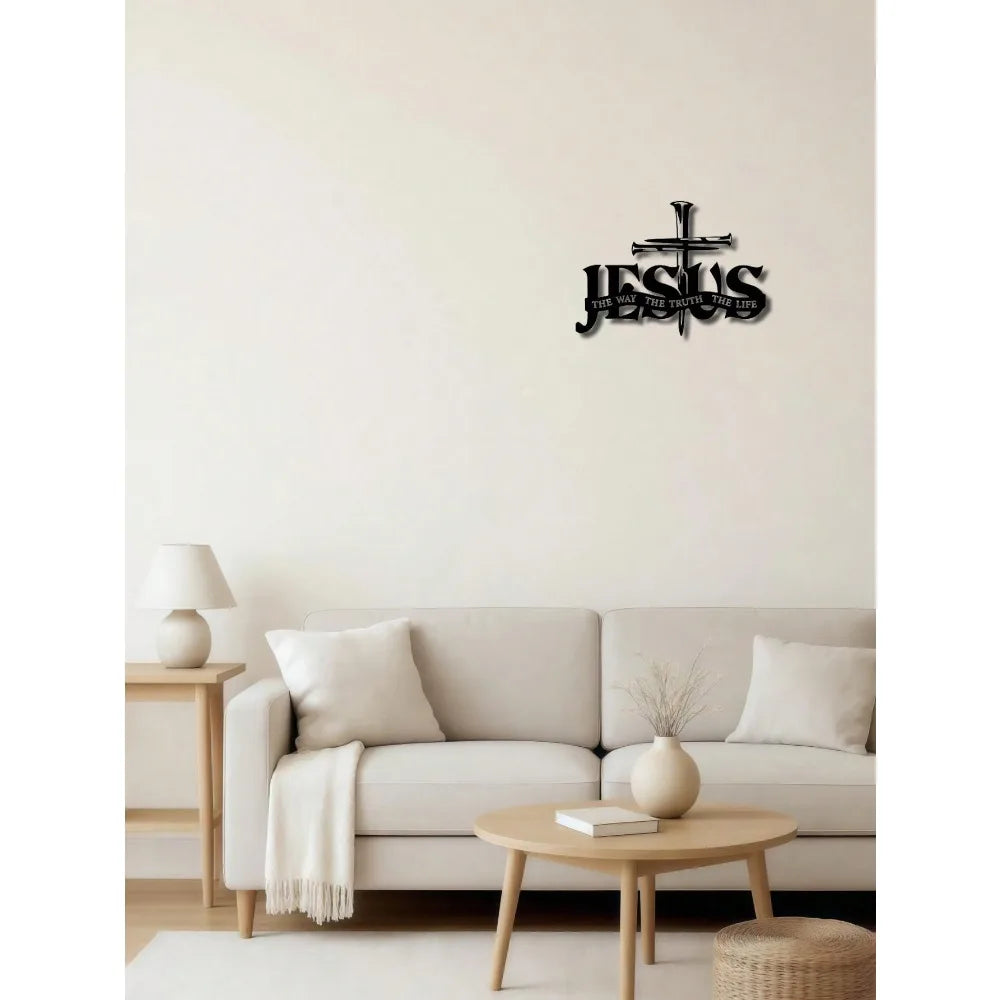 Jesus Cross Metal Wall Sculpture Christian Wall Art