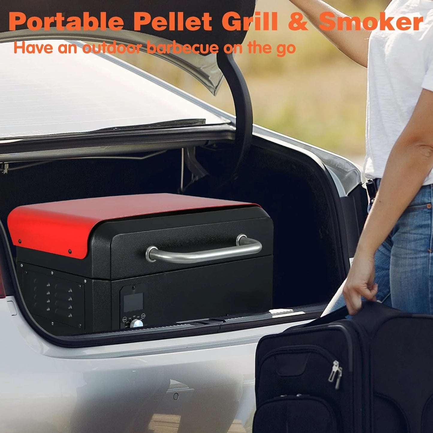 Portable Wood Pellet Grill & Smoker – 8-in-1 Electric Tabletop BBQ