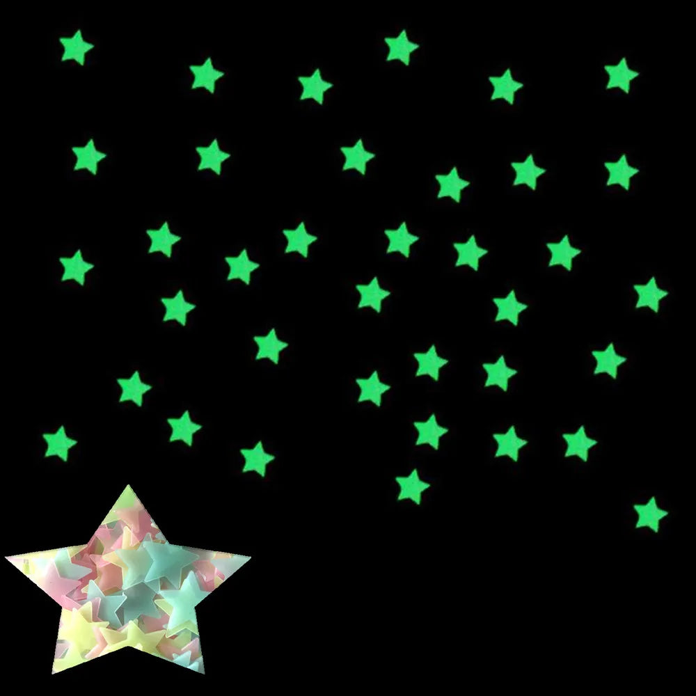 Luminous Star Wall Stickers – Glow-in-the-Dark Space Decorations
