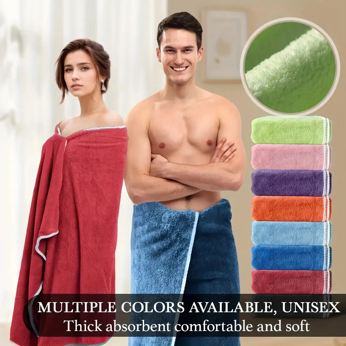 8PCS Luxury Microfiber Flannel Bath Towel Set Plush Towels