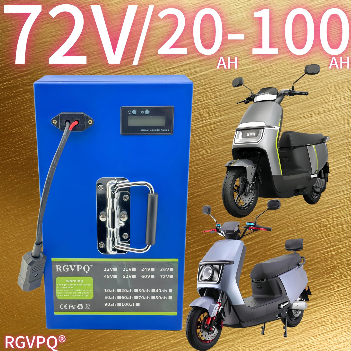 72V 100Ah Lithium Battery Pack – Full Capacity 18650 Cells for 250–3000W Motors