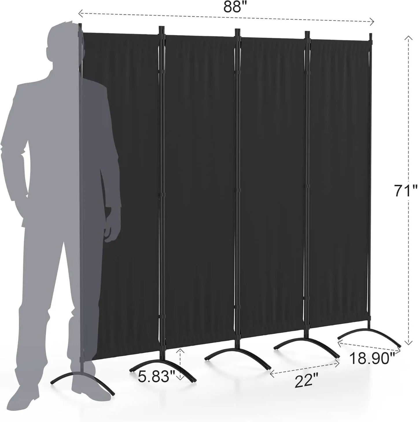 4-Panel Upgraded Folding Room Divider – 88" Privacy Screen for Home & Office