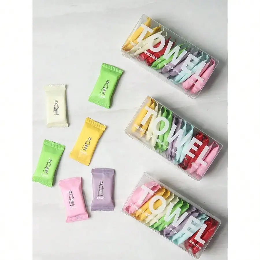 Compressed Disposable Washcloths Facial Towels, Wet/Dry Use