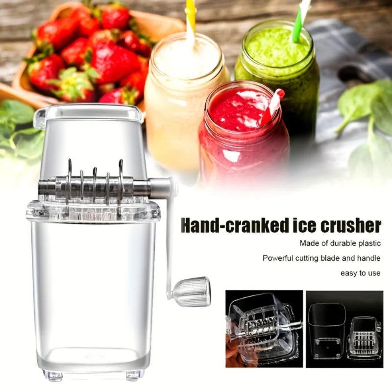 Portable Hand Crank Ice Shaver, Cocktails, Smoothies, Snow Cones
