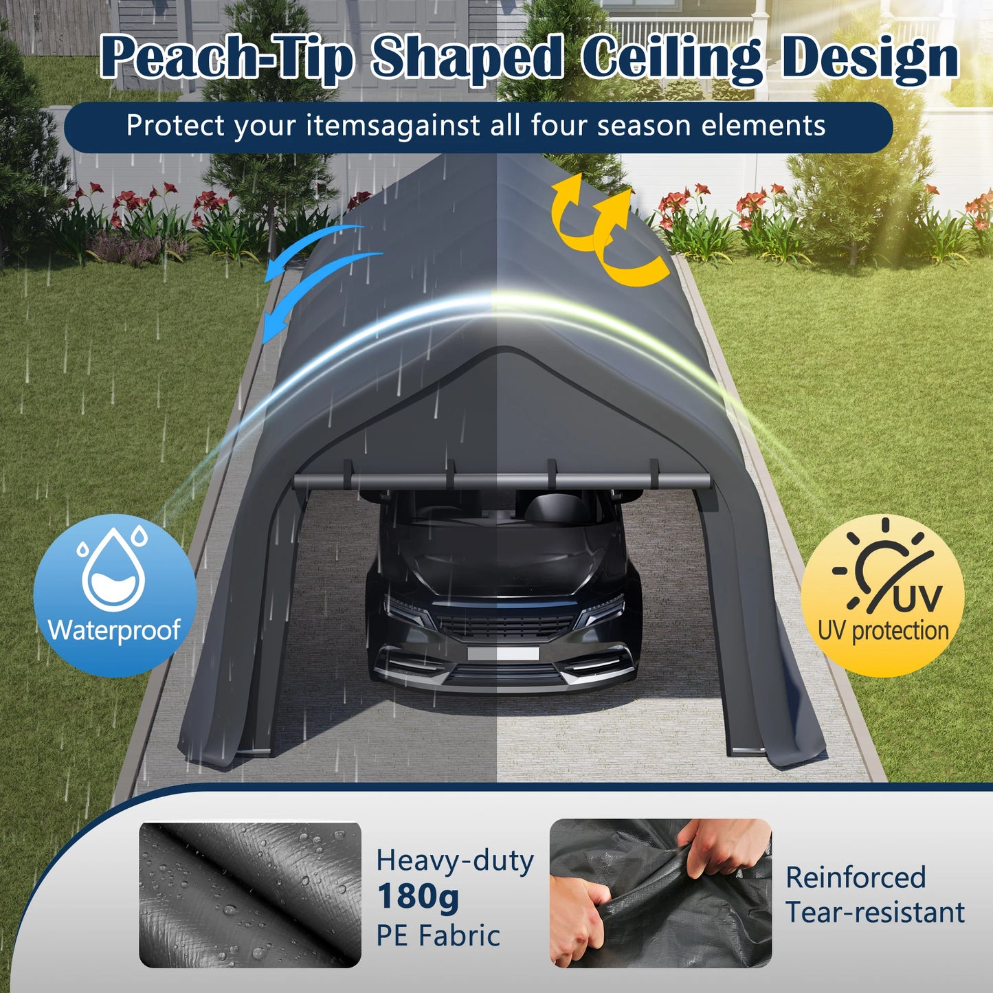 Instant Garage, Enclosed Carport & Storage Shed – All-Weather Protection