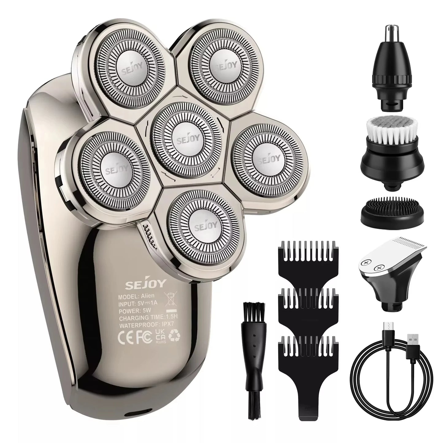 Electric Shaver for Men – Bald Head Shaver, Wet & Dry Razor