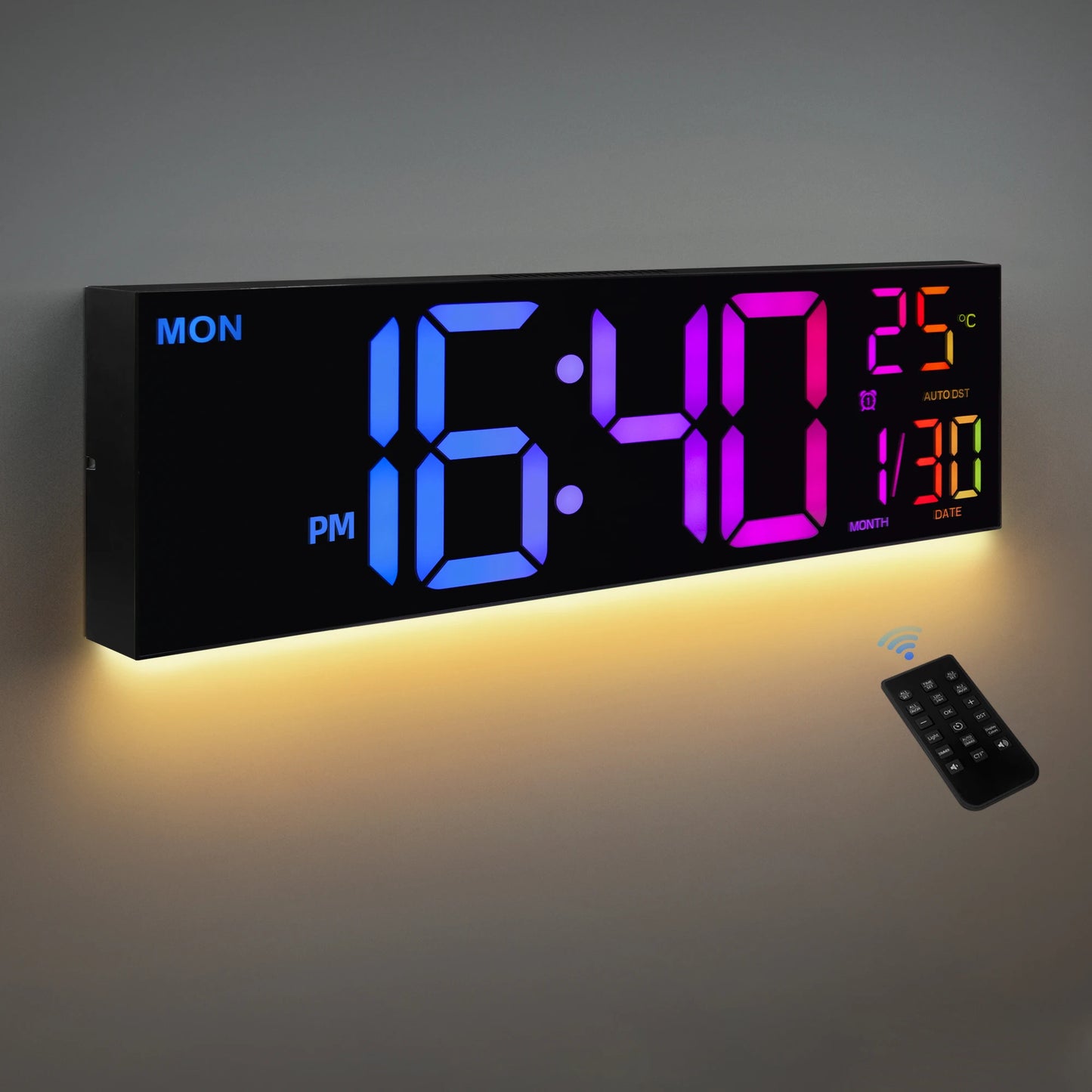 16" Large Number LED Digital Wall Clock