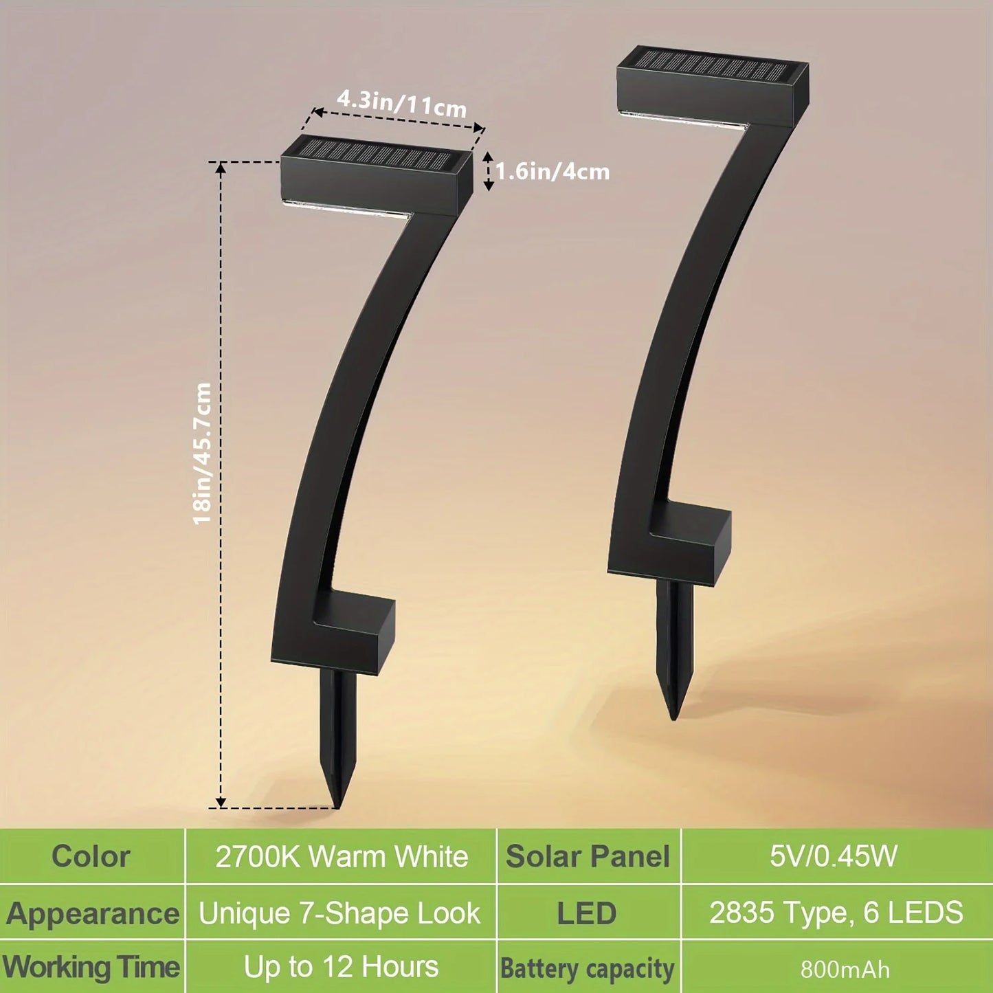 6-Pack Solar Pathway Lights,12-Hour Outdoor Garden Lighting