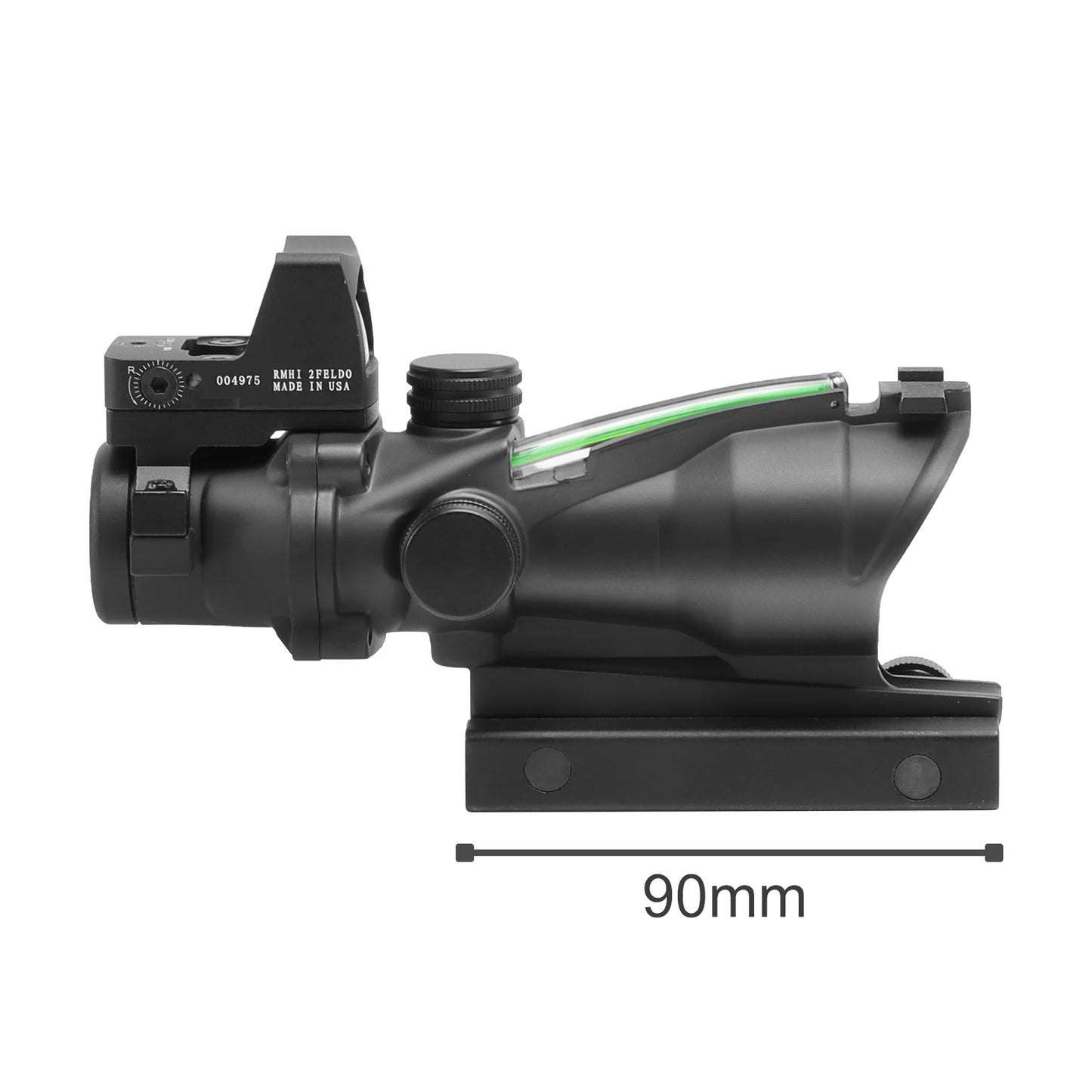 Adjustable 4x32 Tactical Scope with Red Dot – 1x–4x Optic for 20mm Rails