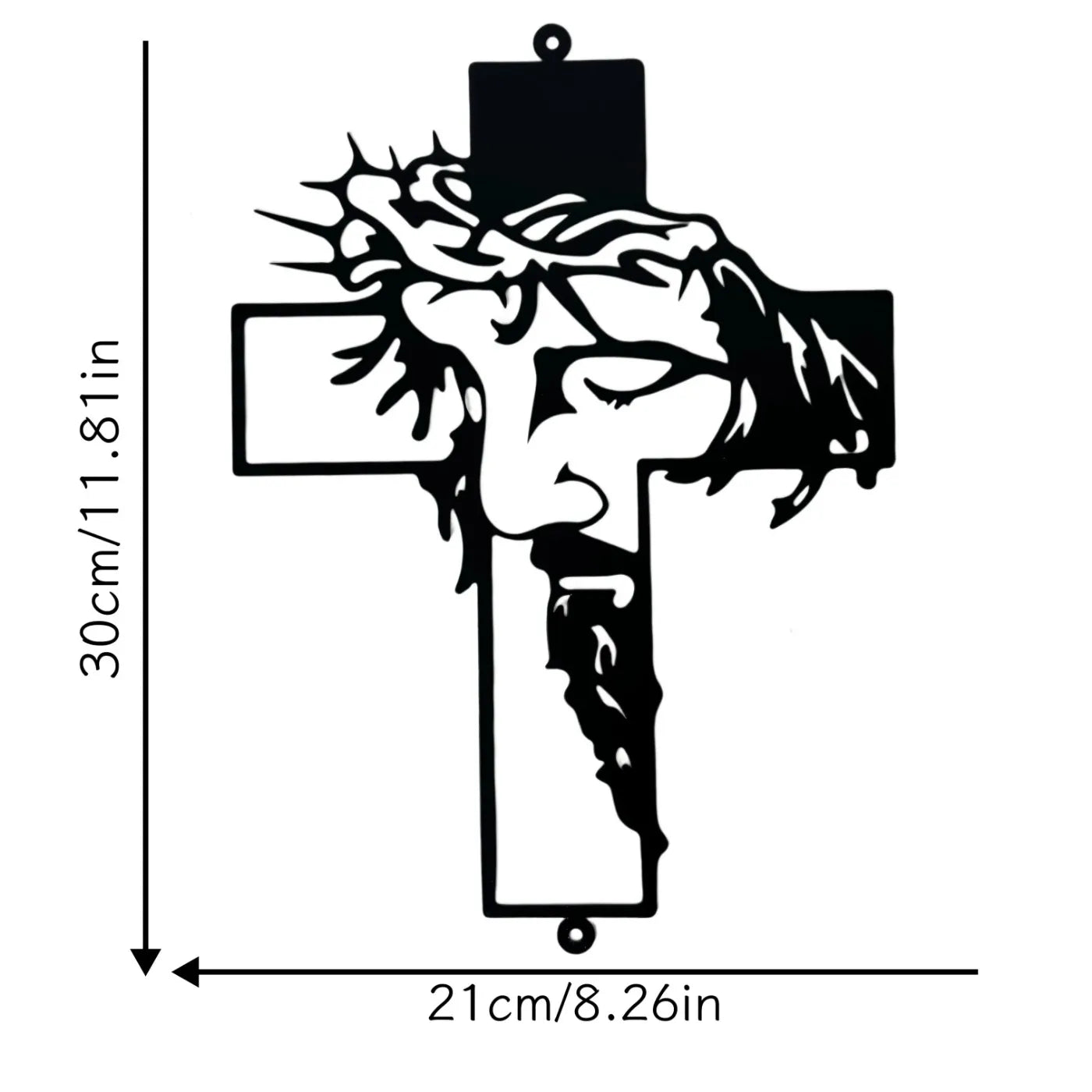 Handcrafted Jesus Metal Cross Sculpture – Rustic Faith Wall Art