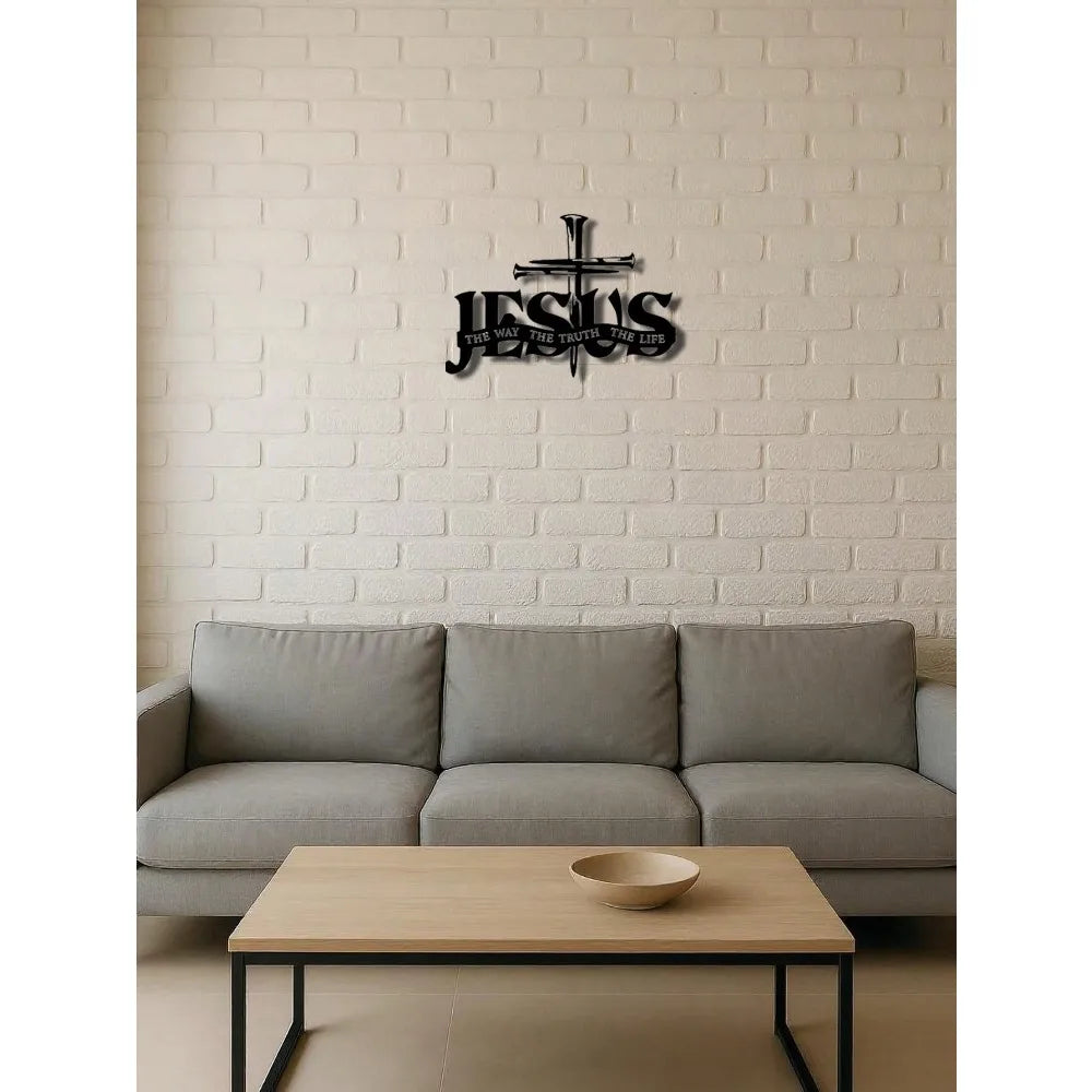 Jesus Cross Metal Wall Sculpture Christian Wall Art