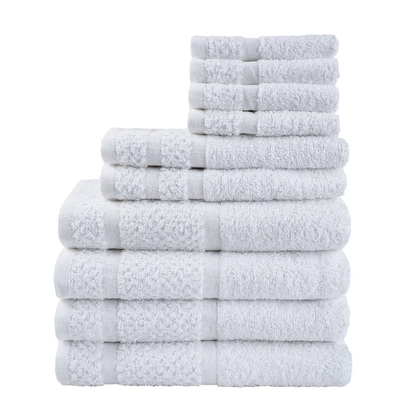 10-Piece Grey Towel Set – Ultra-Soft, Absorbent & Durable Cotton Bath Towels