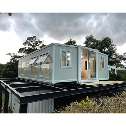 Expandable Prefab House – 3-Bedroom Mobile Tiny Home with Full Kitchen & Bathroom, Modern Modular Living Solution