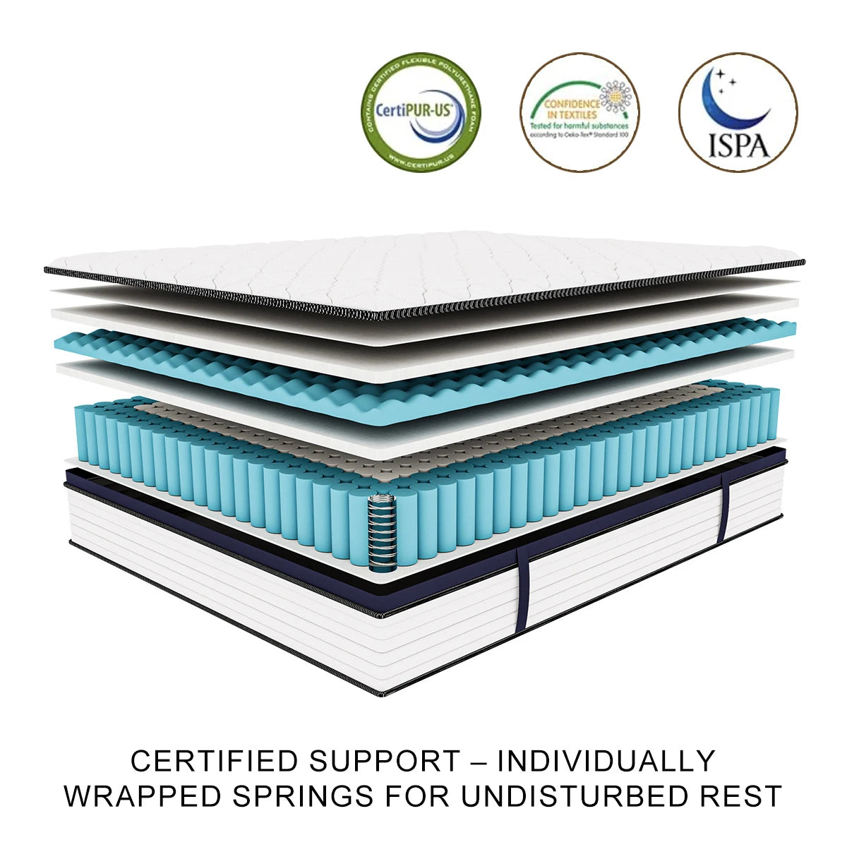 Hybrid Mattress Medium Firm Cooling Mattress, Pressure Relief, Motion Isolation