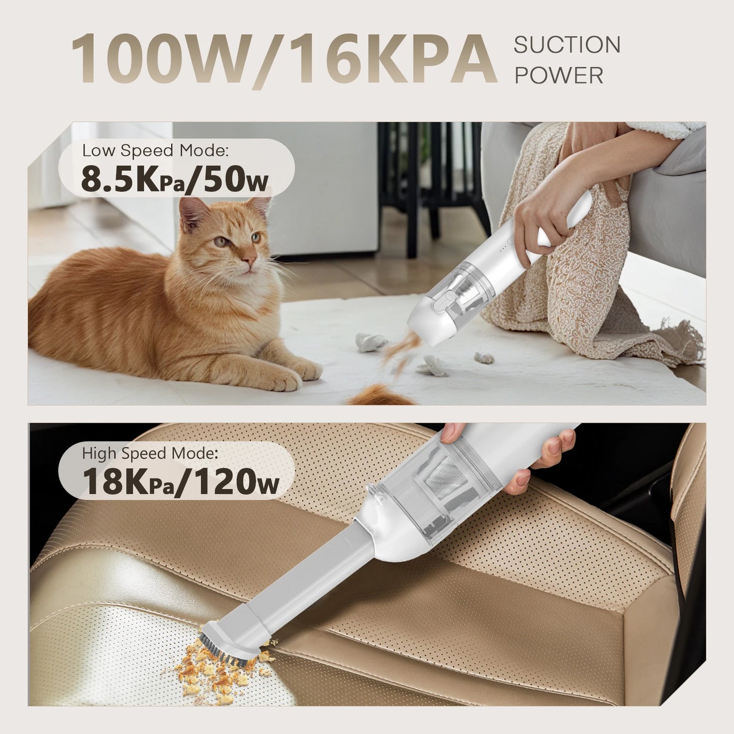 ⚡ Portable Wireless Handheld Vacuum Cleaner – For Car & Home