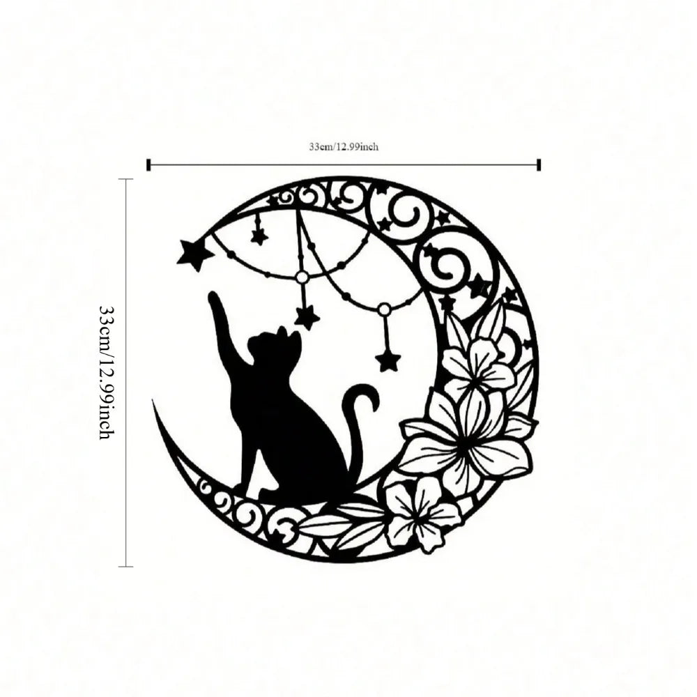 Black Cat Metal Wall Decor Pendant – Multifunctional & Durable