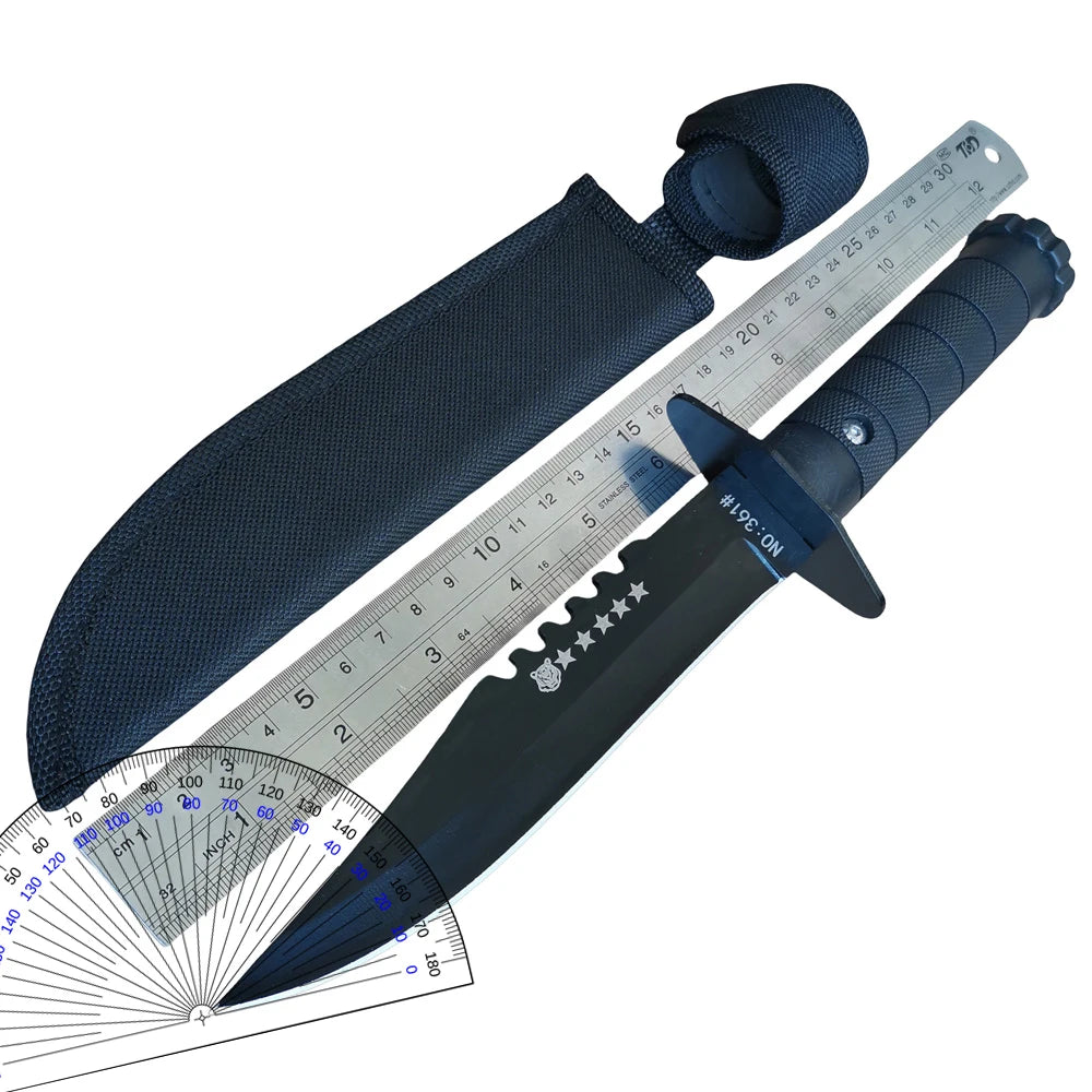 Stainless Steel Fixed Blade Survival Knife with ABS Handle
