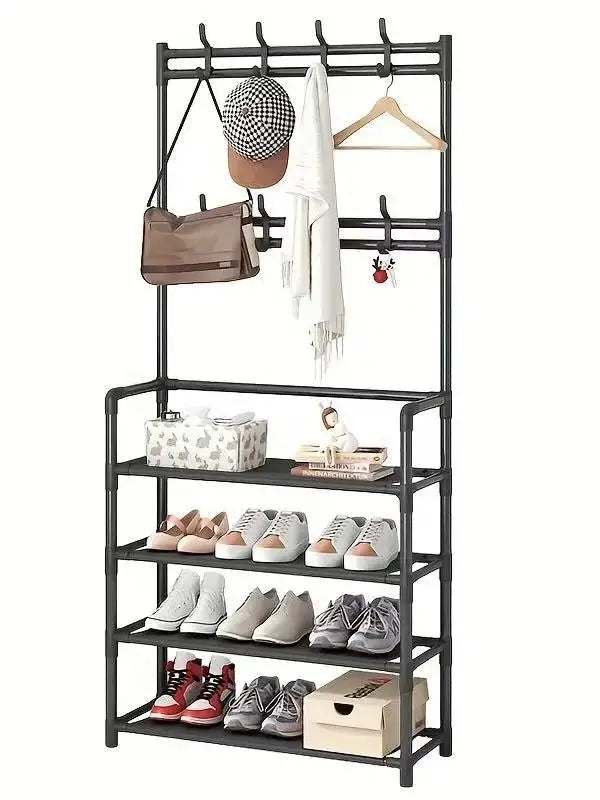 Hallway Clothes Hanger & Shoe Rack – Multi-Functional Storage for Shoes, Jackets, Hats, Bags & Umbrellas