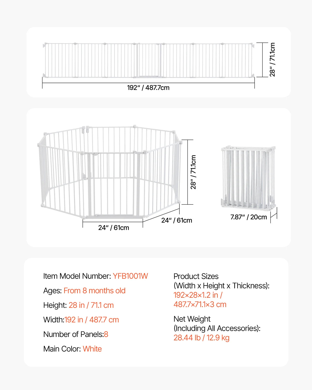 Extra Tall Pet & Child Safety Gate, Easy Step Walk-Thru