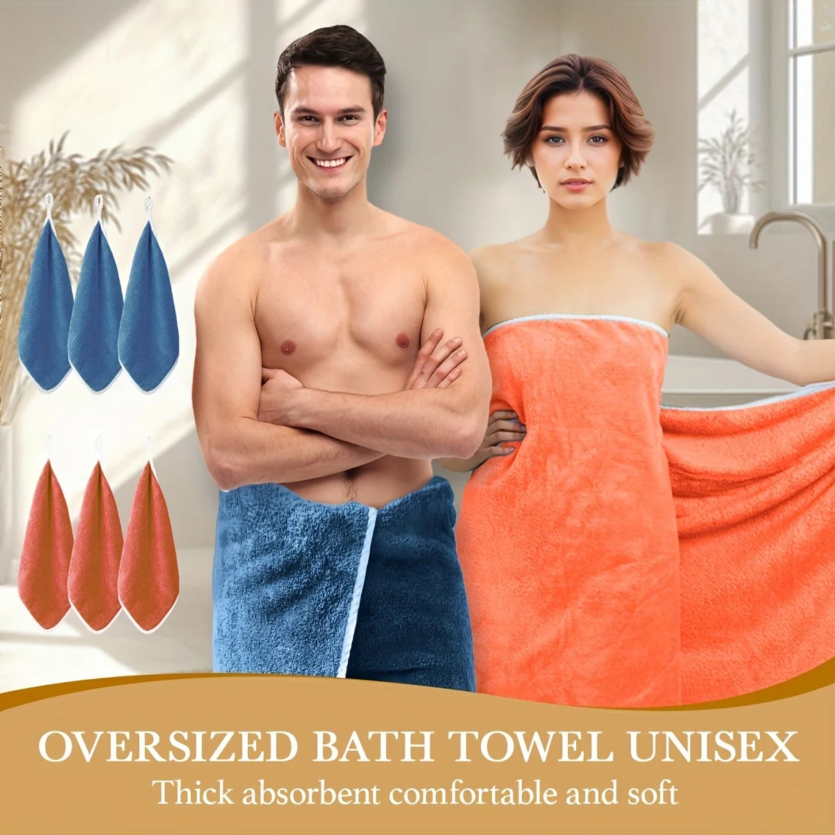 8PCS Luxury Microfiber Flannel Bath Towel Set Plush Towels