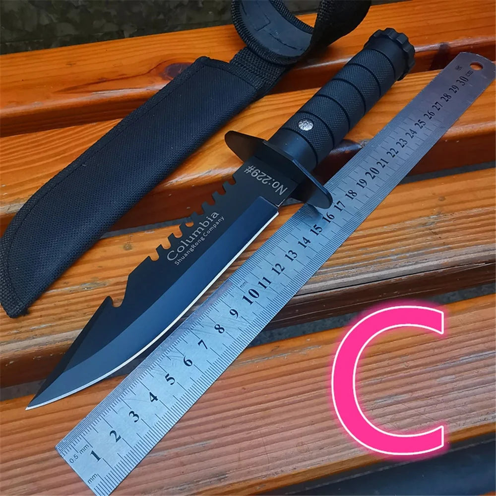 Stainless Steel Fixed Blade Survival Knife with ABS Handle