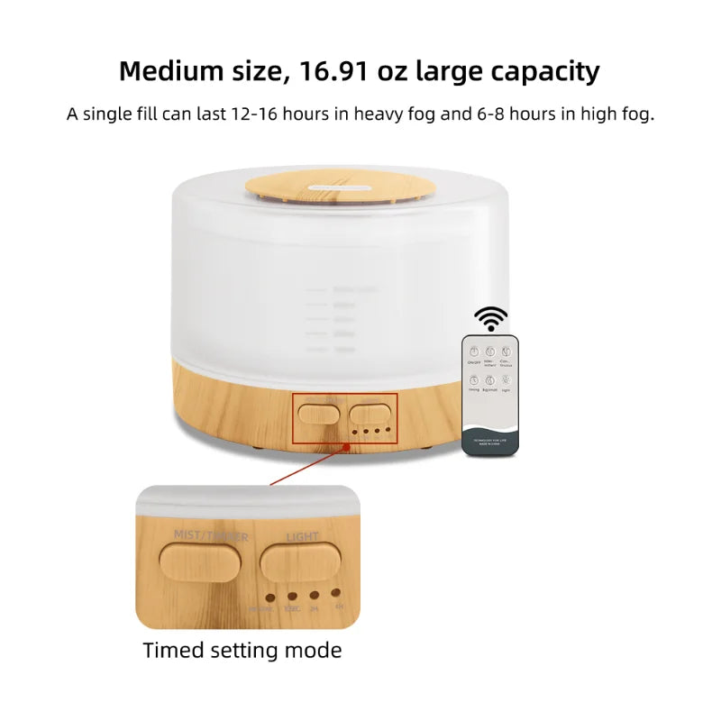 Oil Diffuser – Soundwave Technology, USB, Remote Control, Auto-Off Safety