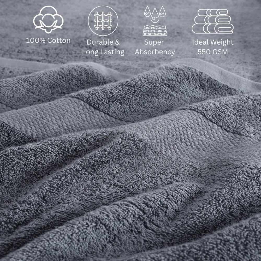 Cotton Bathroom Towel Set Bath Sheets, Hand Towels & Washcloths