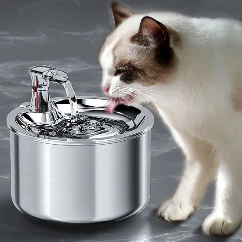 Stainless Steel Automatic Pet Water Fountain – Fresh Water Dispenser