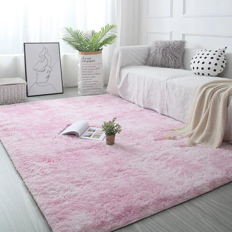 White Fluffy Furry Rug – Modern Soft Carpet for Living Room & Bedroom