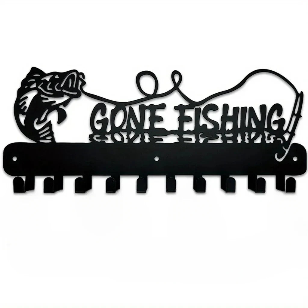 Modern Black Metal Wall Hook, Decorative Hanger Wall Sculpture