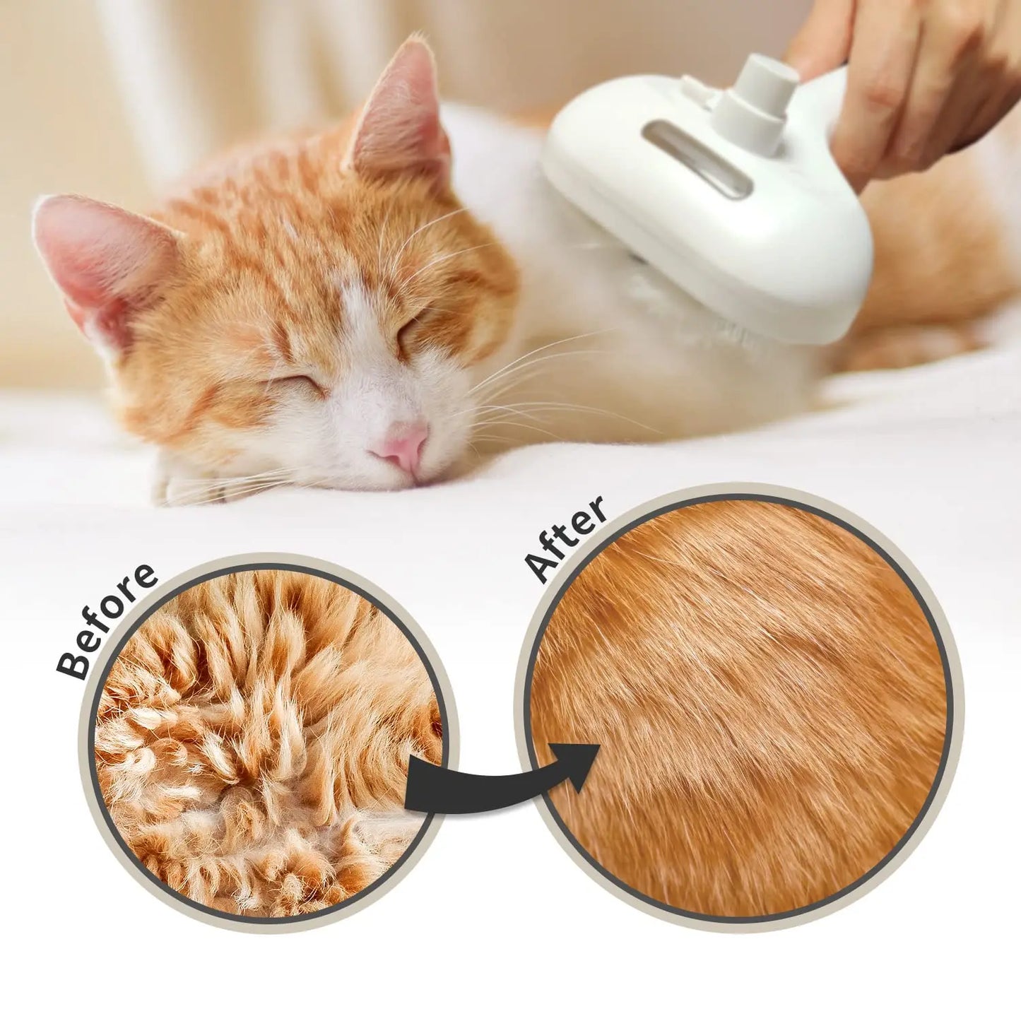 Pet Spray Hair Comb – Dematting Grooming Brush with Water Mist for Cats & Dogs