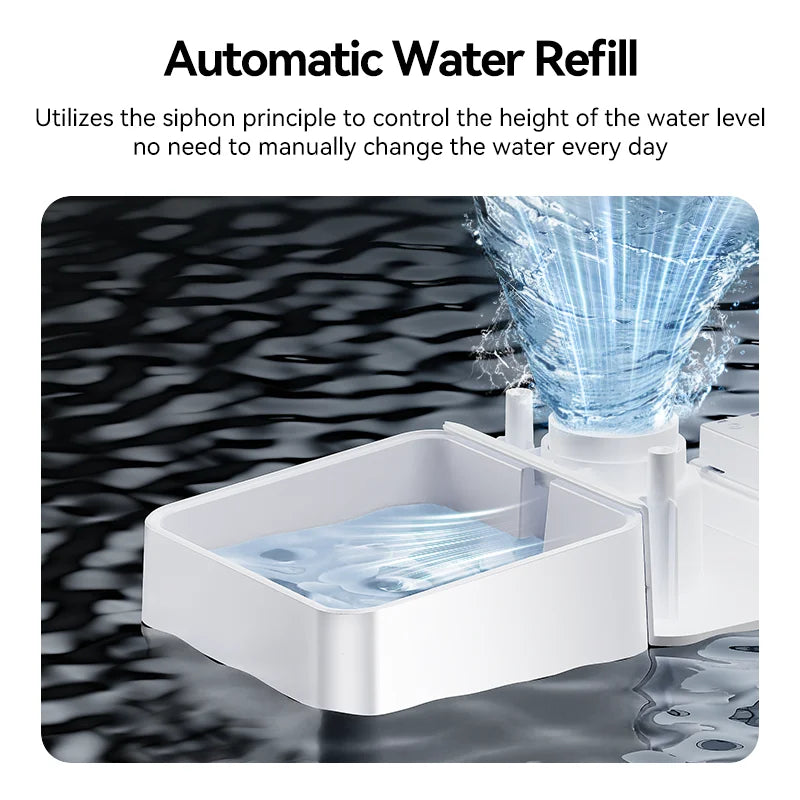 ROJECO Automatic Pet Feeder & Water Fountain Kibble Dispenser with Auto Water Refill