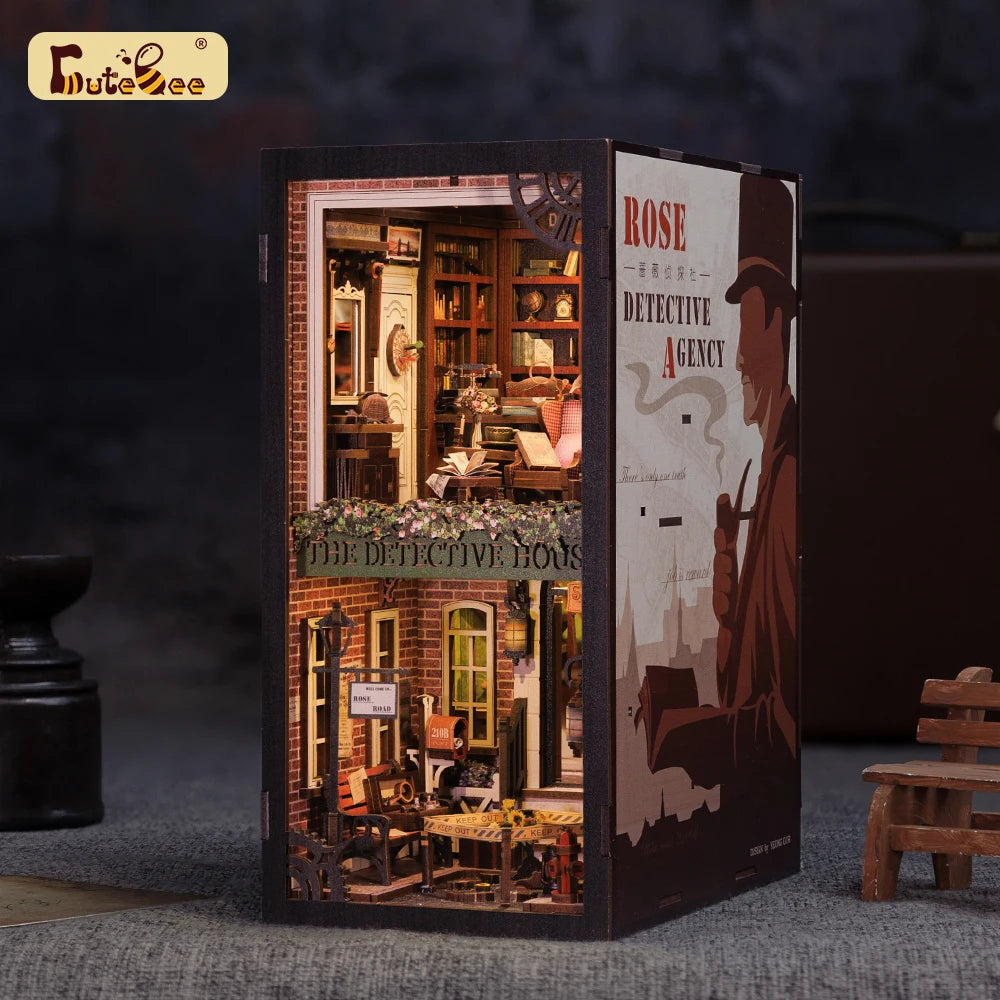 Wooden 3D Puzzle DIY Book Nook Kit Miniature Dollhouse